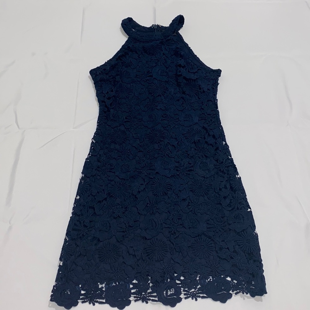 Lulus blue lace sleeveless dress